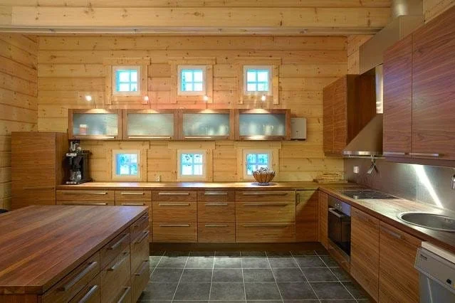 Large shared kitchen at Luppolinna