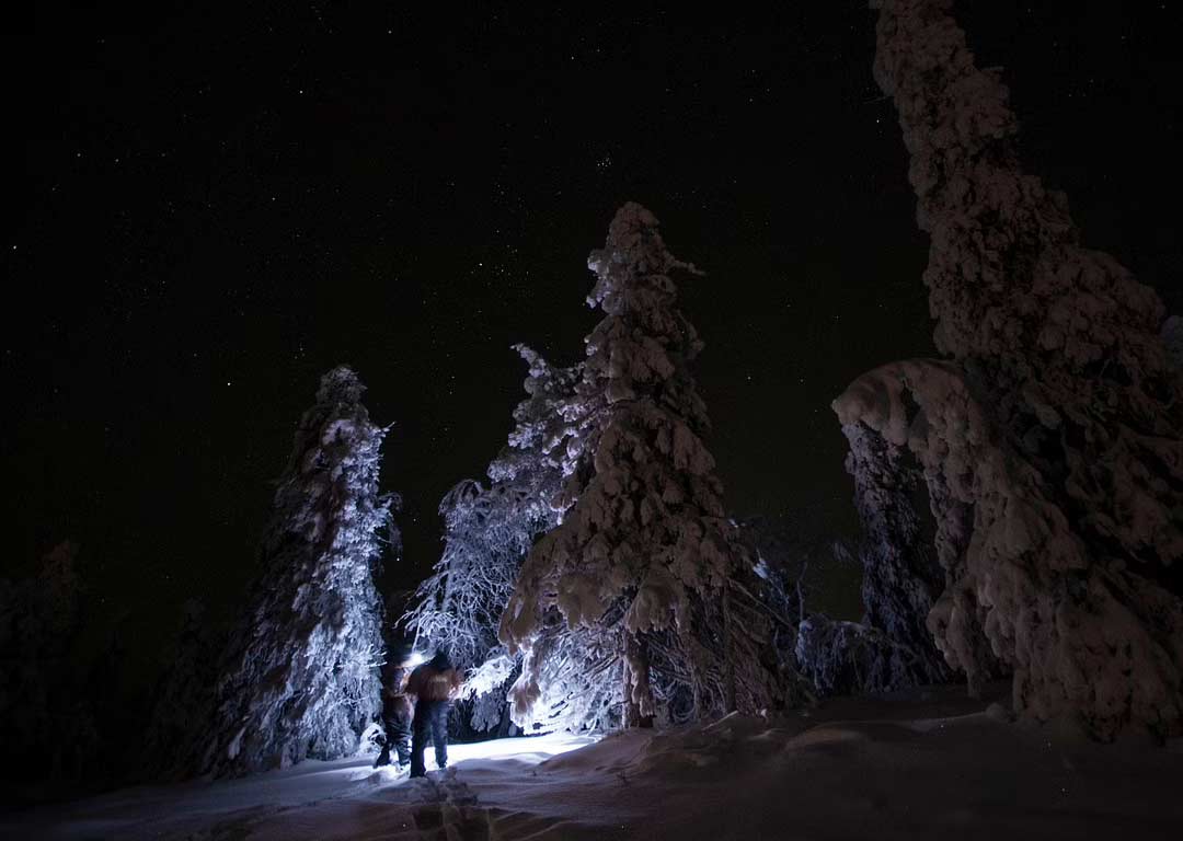 Searching for the Northern Lights with snowshoes - Ruka Safaris ...