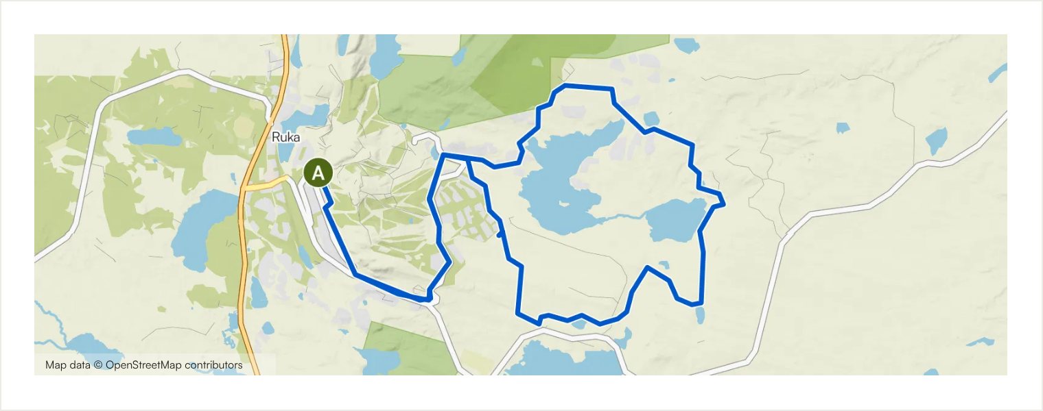 Map preview of the Vuosselijärvi Circuit gravel route