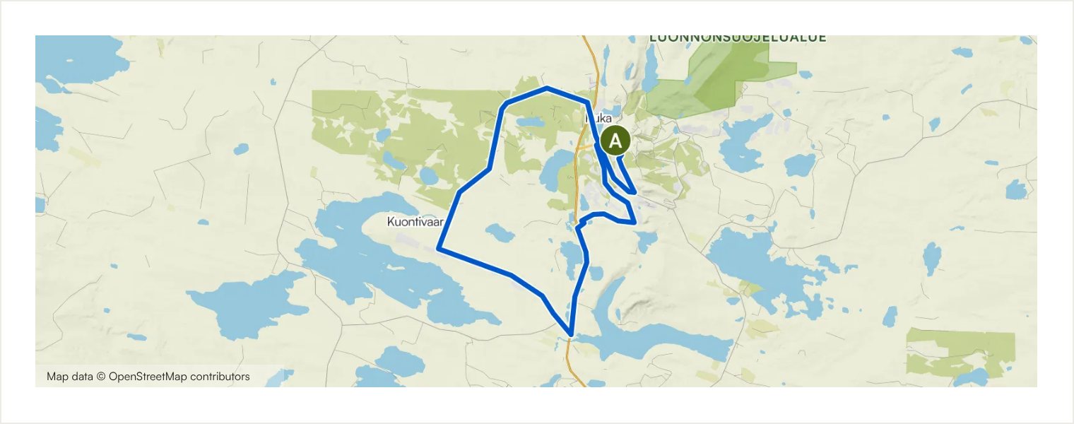 Route map showing the real geometry of Tour de Kesäjärvi
