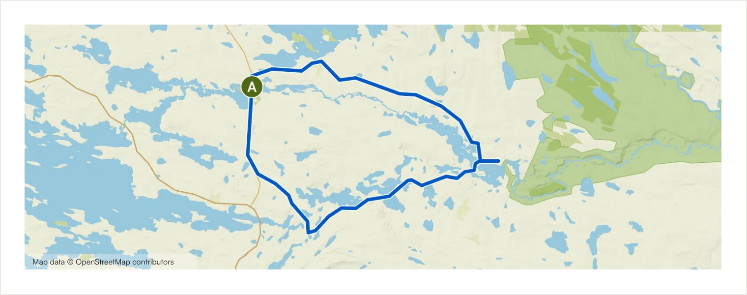 Route map showing the real geometry of Kitkajoki Loop