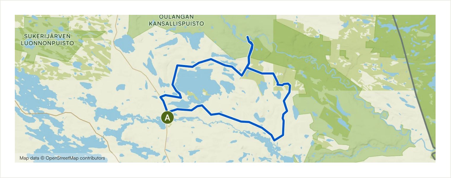 Route map showing the real geometry of Kiutaköngäs Circuit